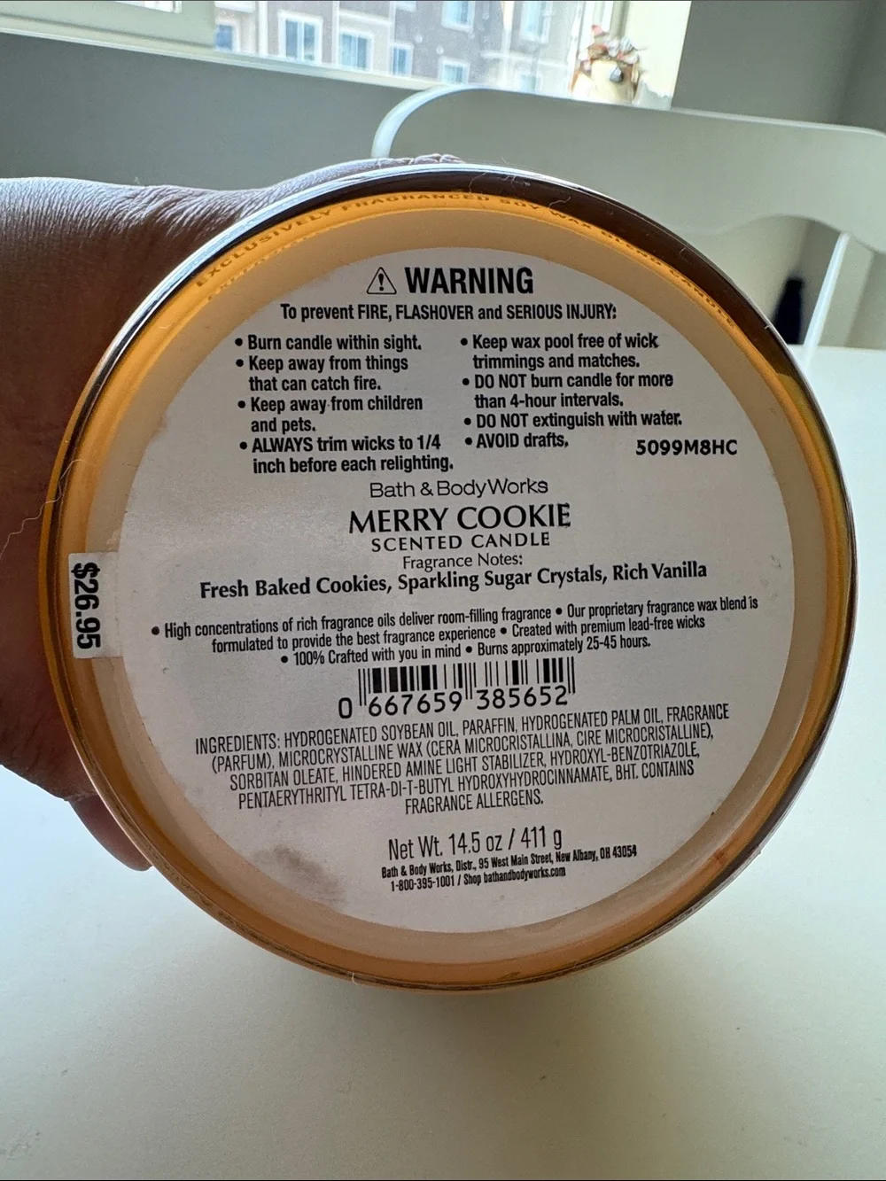Bath & Body Works Merry Cookie 3-Wick Candle - Christmas in July Edition